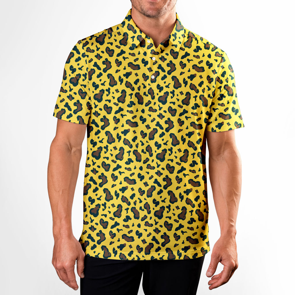 Leopard-Polo Shirt For Men-Gerbera Prints