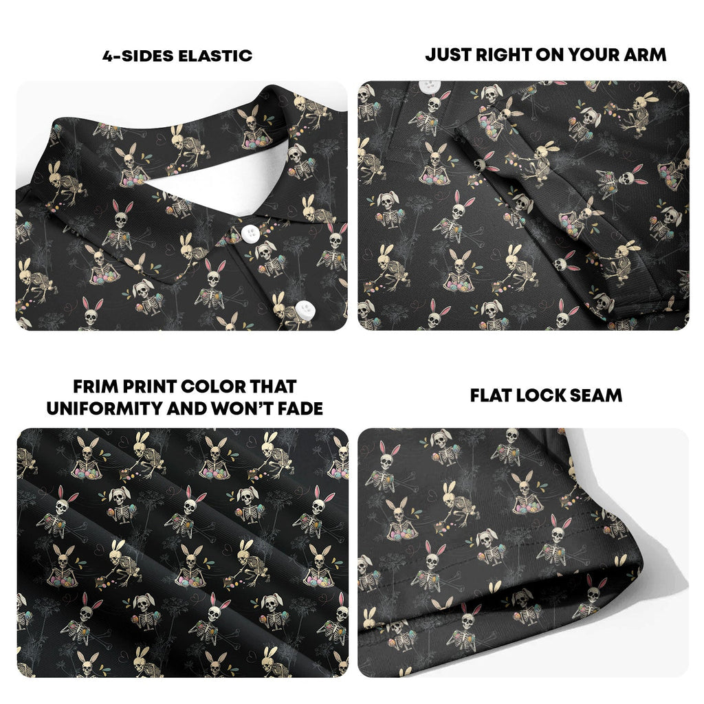 Skeleton Bunny-Polo Shirt For Men-Gerbera Prints