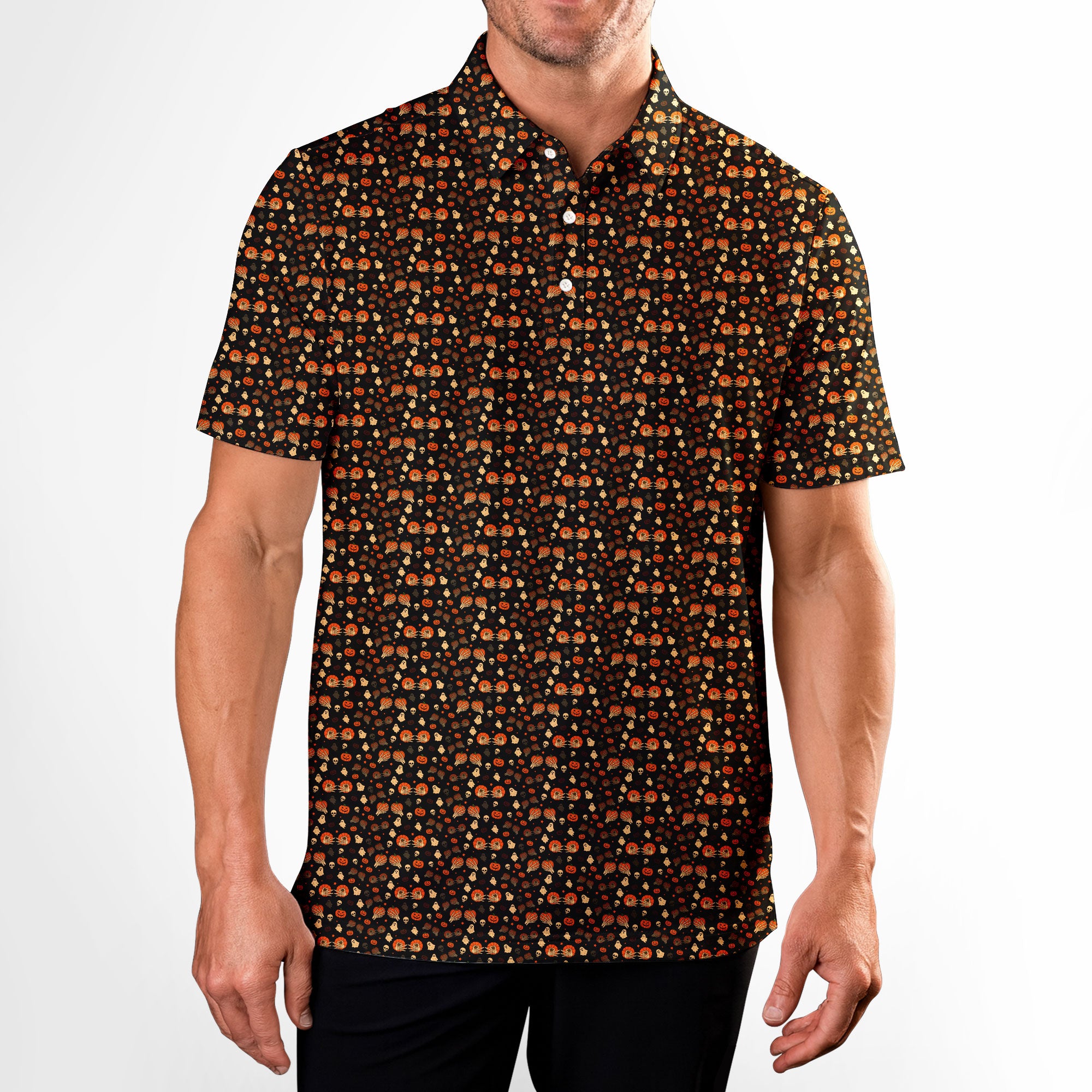 Honkin’ Pumpkins-Polo Shirt For Men-Gerbera Prints