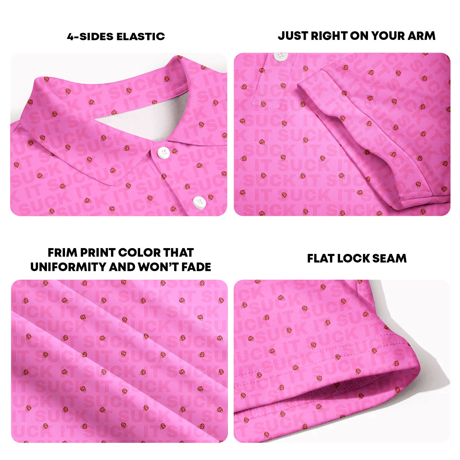 Suck It-Polo Shirt For Men-Gerbera Prints