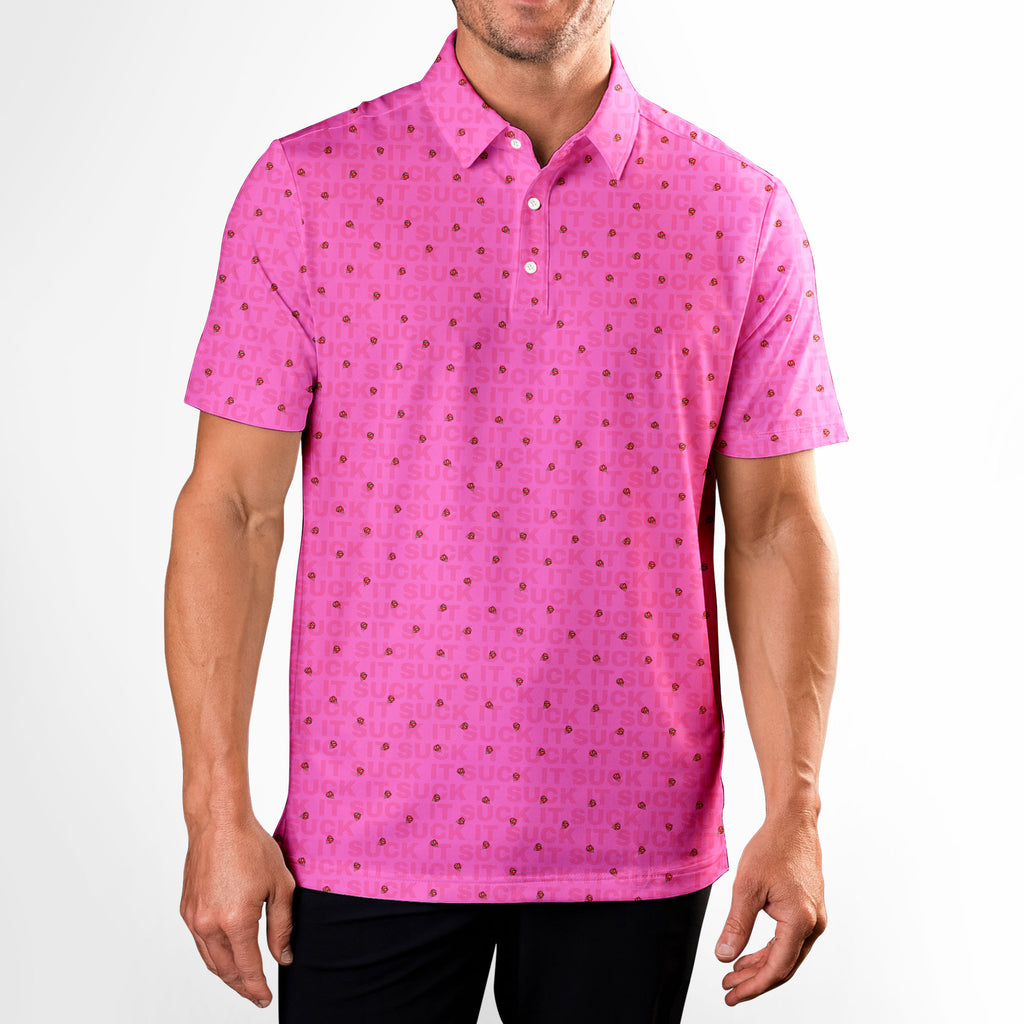 Suck It-Polo Shirt For Men-Gerbera Prints