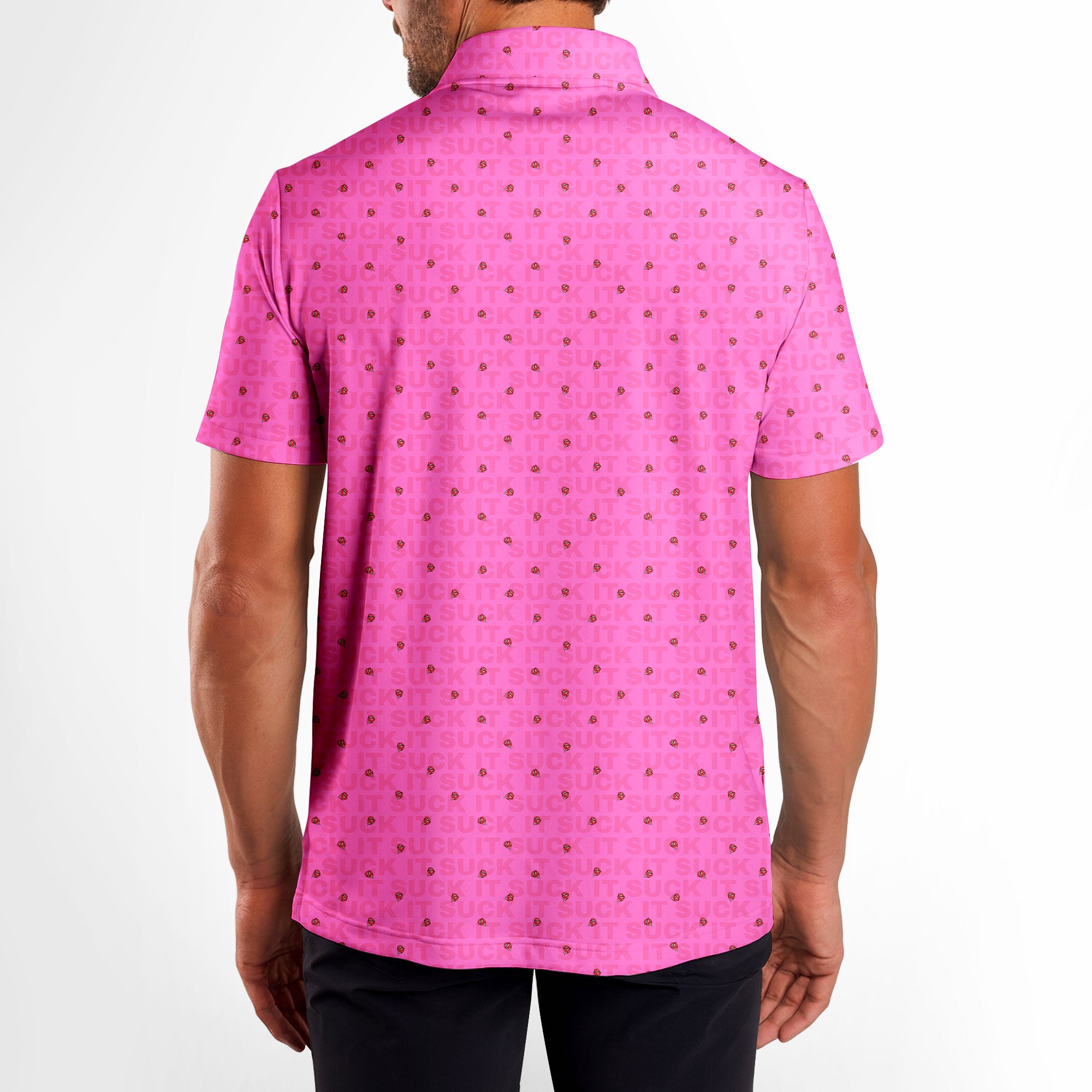 Suck It-Polo Shirt For Men-Gerbera Prints