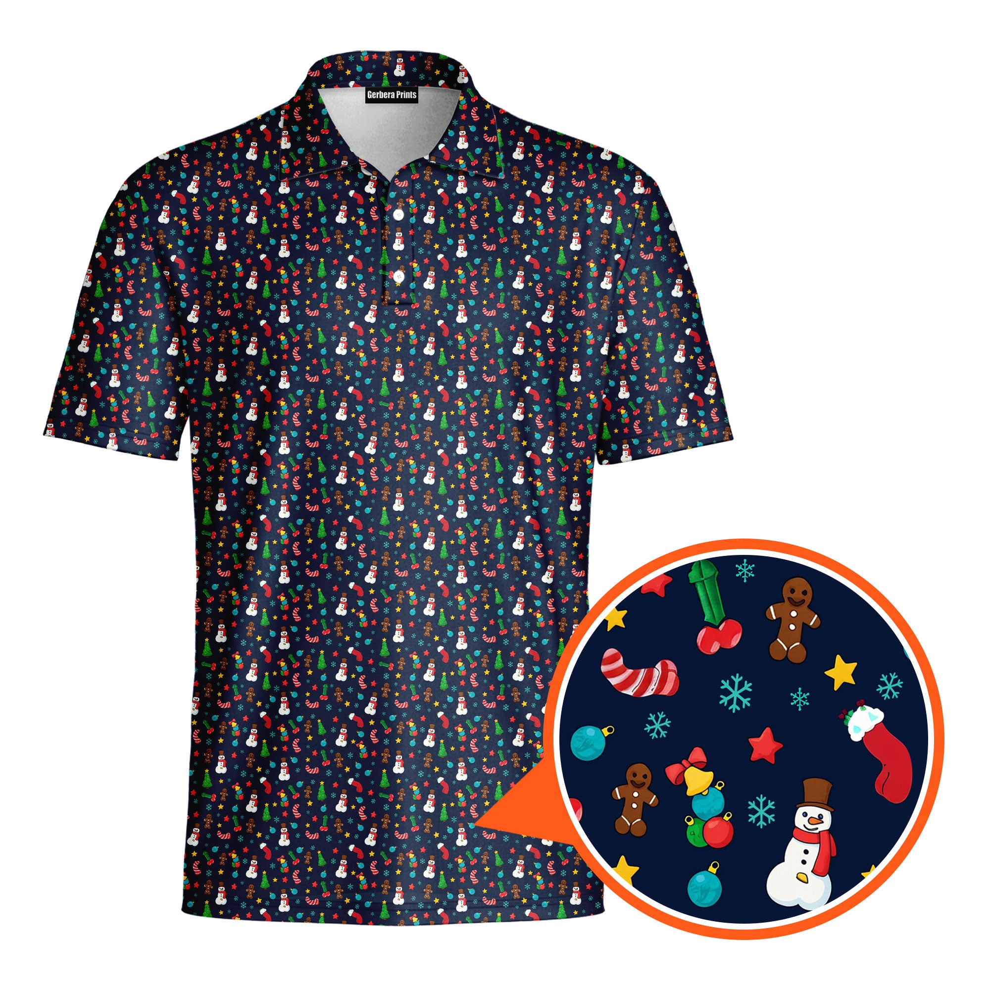 Ho Ho Hole-in-One-Polo Shirt For Men-Gerbera Prints