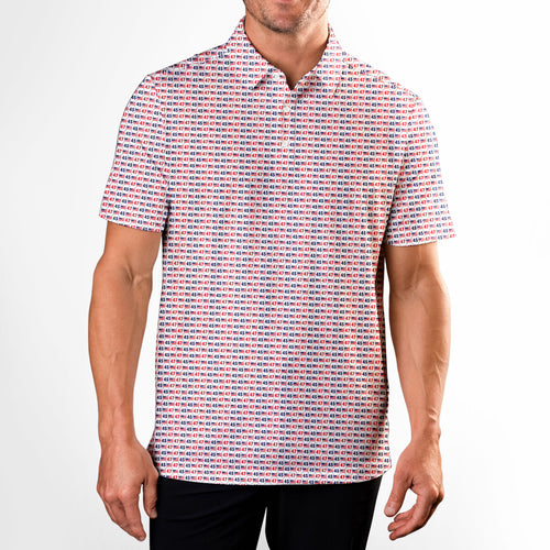 Red Comeback-Polo Shirt For Men-Gerbera Prints