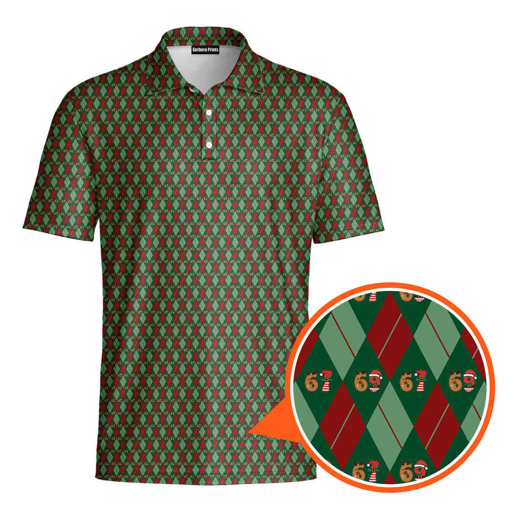 Funny Six Seven Christmas-Polo Shirt For Men-Gerbera Prints