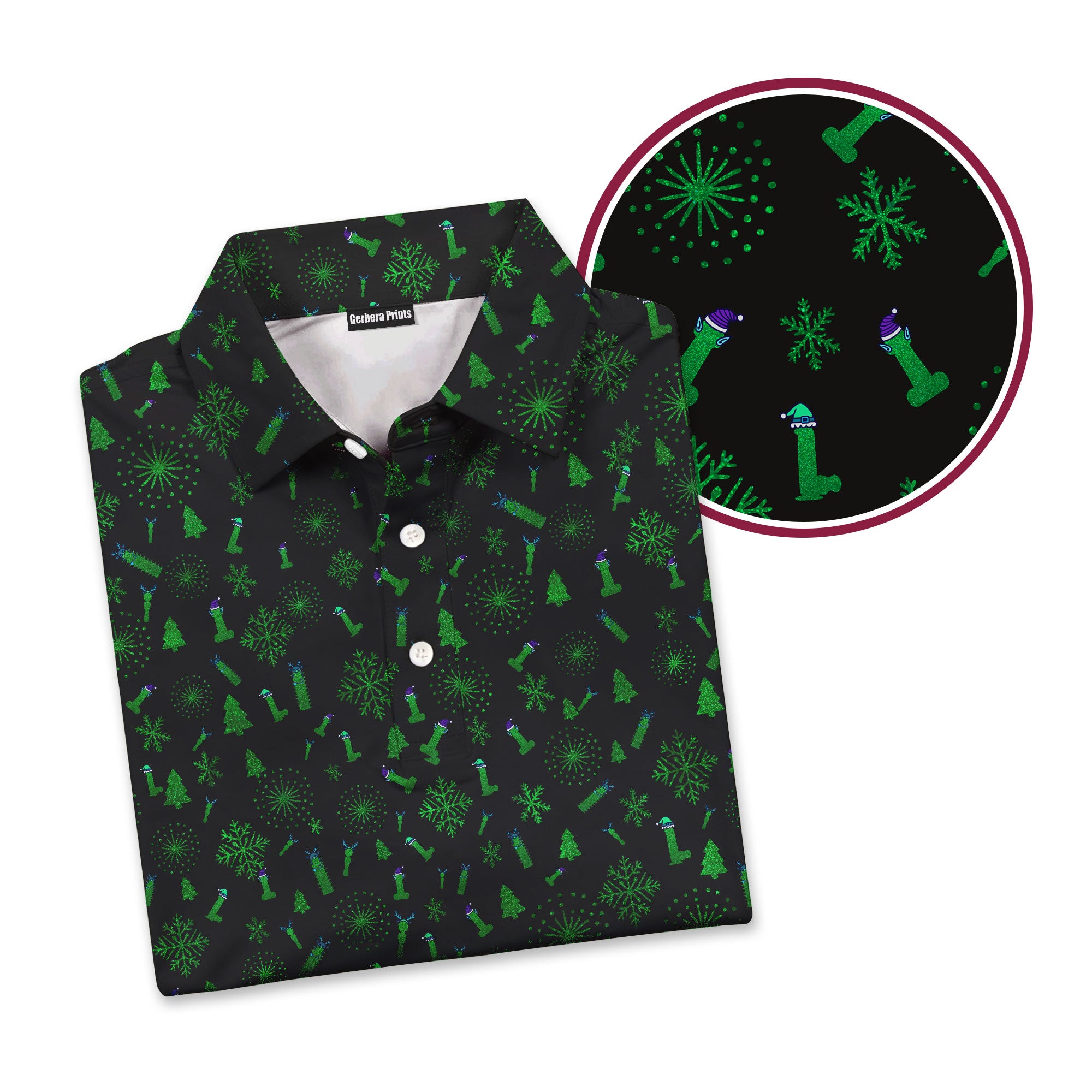 Dirty Christmas-Polo Shirt For Men-Gerbera Prints