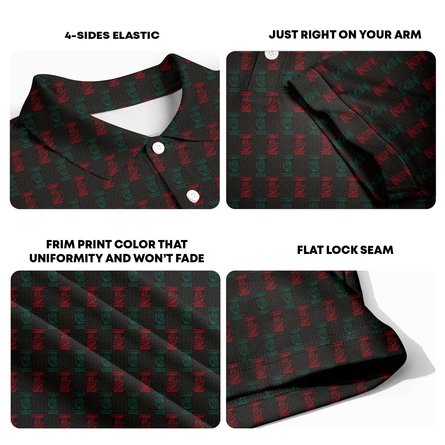 Naughty Christmas-Polo Shirt For Men-Gerbera Prints