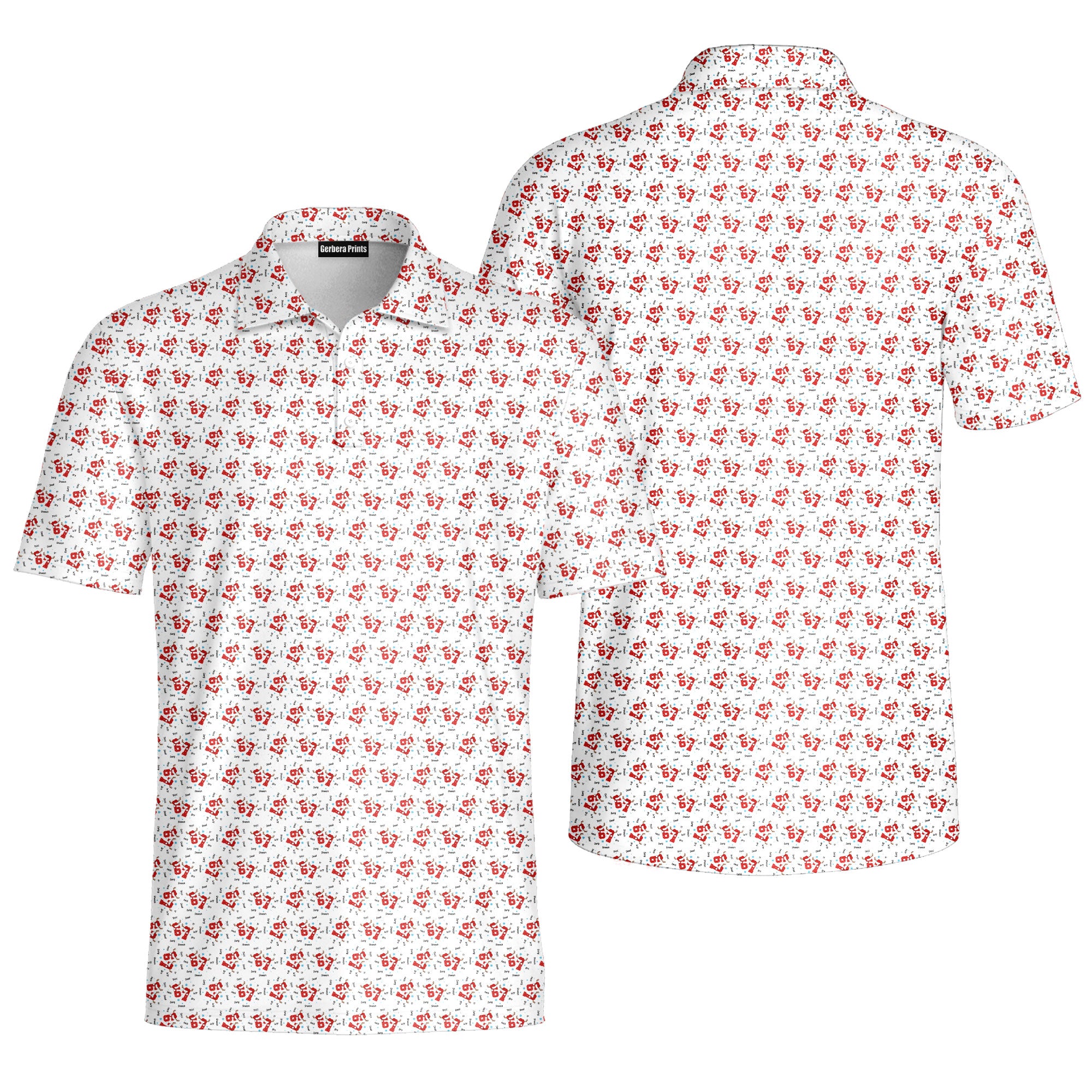 67 Santa Slang-Polo Shirt For Men-Gerbera Prints