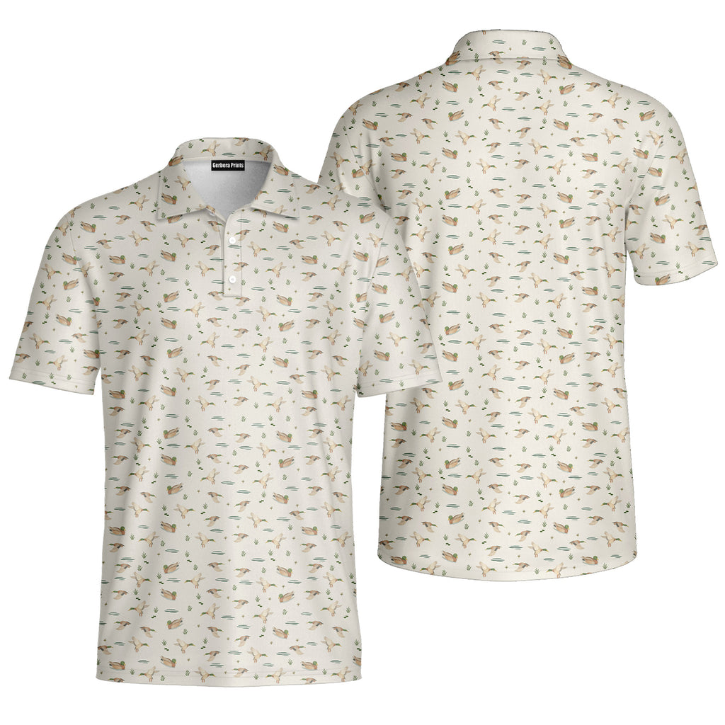 Wild Mallard-Polo Shirt For Men-Gerbera Prints