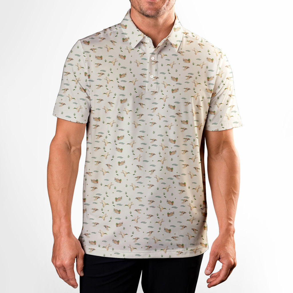 Wild Mallard-Polo Shirt For Men-Gerbera Prints