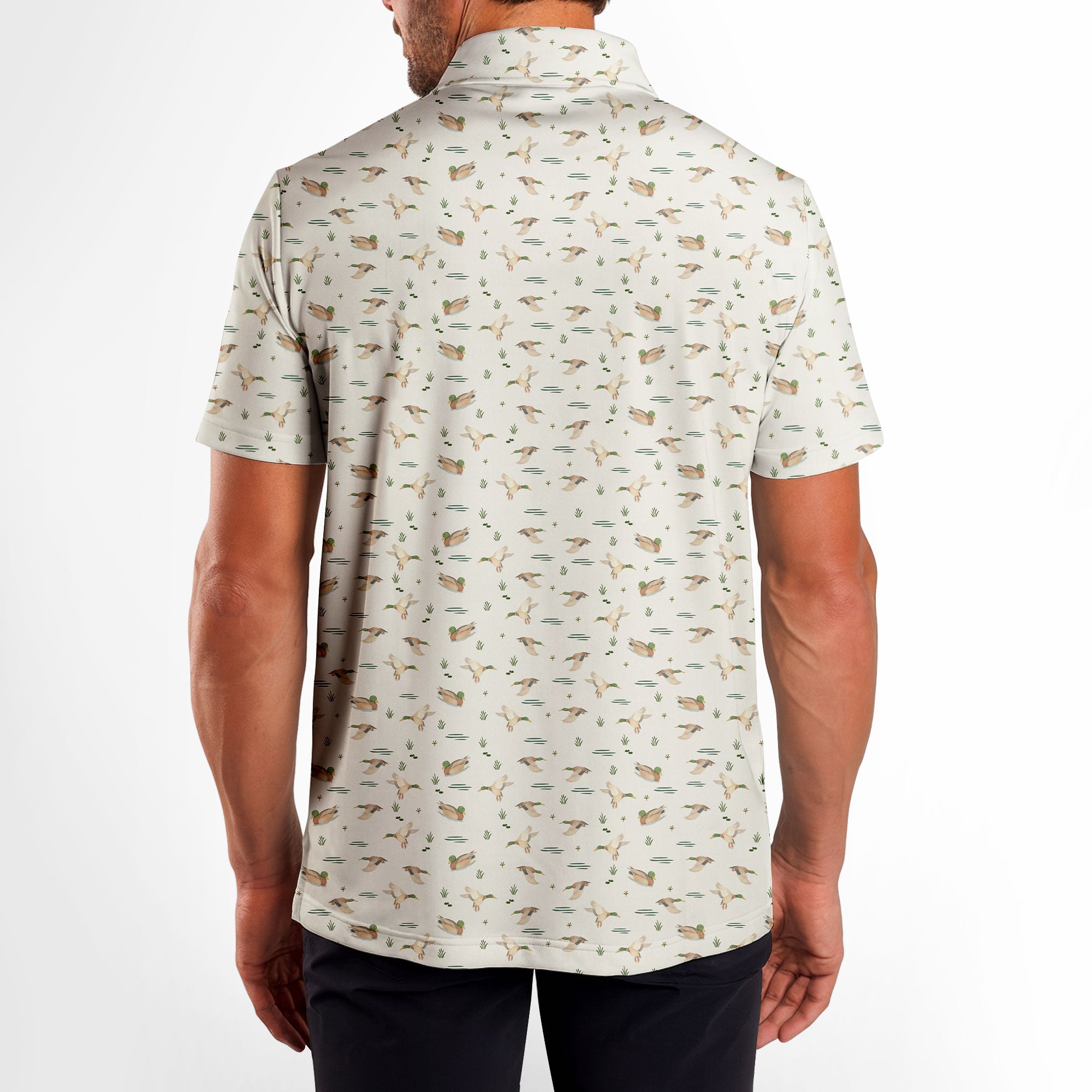 Wild Mallard-Polo Shirt For Men-Gerbera Prints