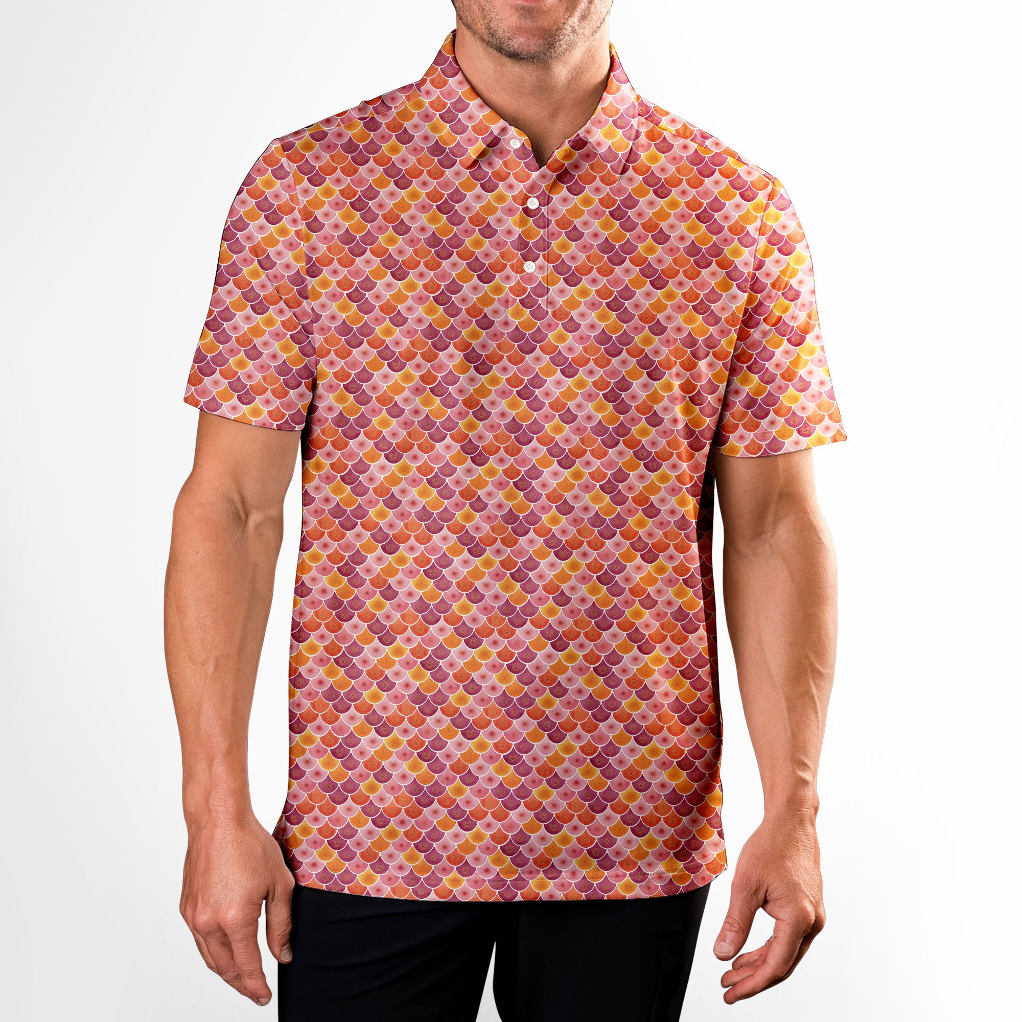 Sweet Spots-Polo Shirt For Men-Gerbera Prints