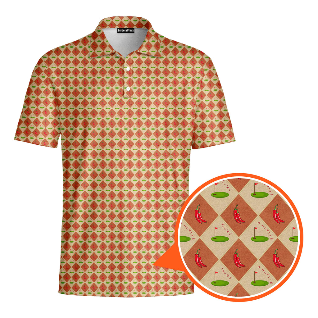You're a Hottie-Polo Shirt For Men-Gerbera Prints