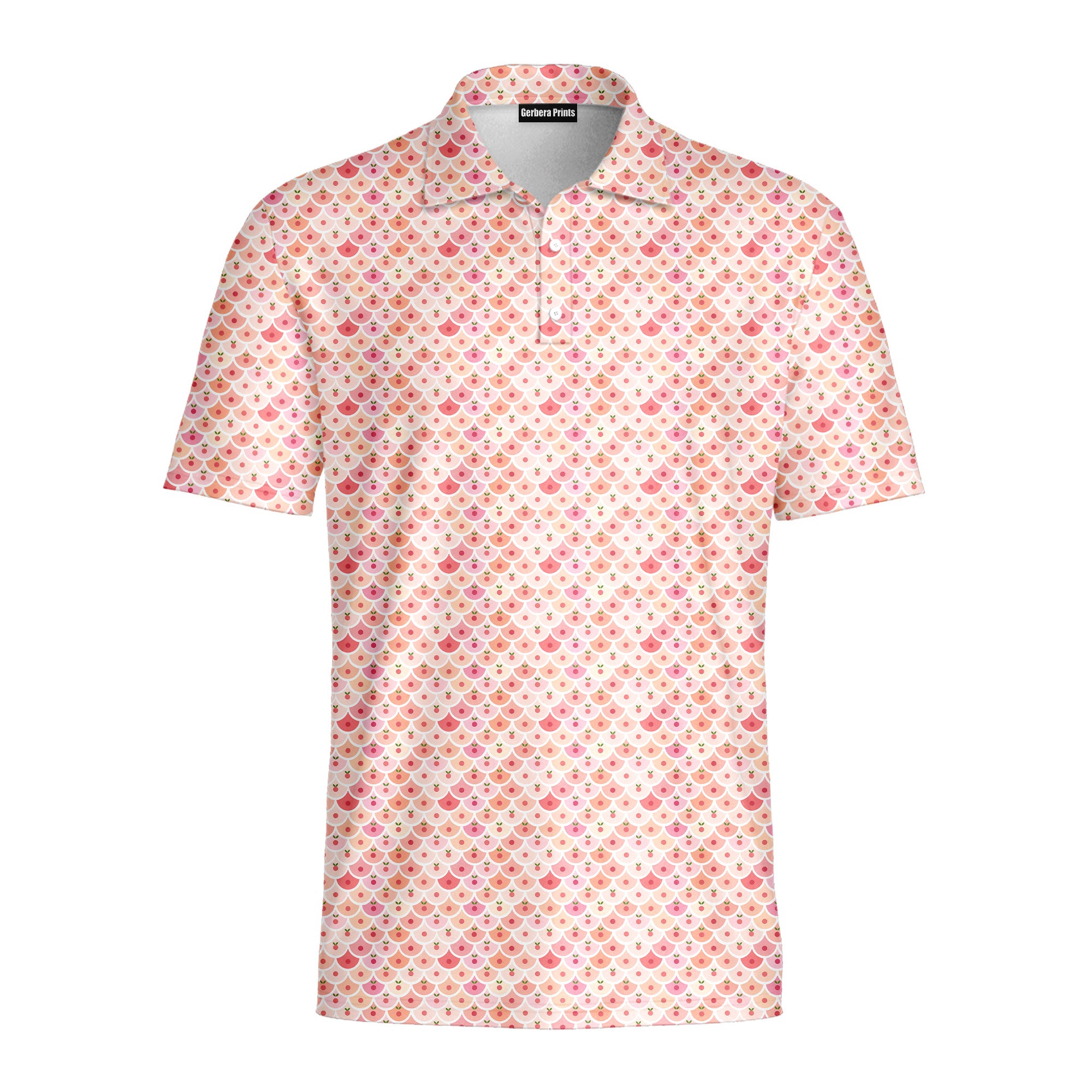 Just Peachy-Polo Shirt For Men-Gerbera Prints