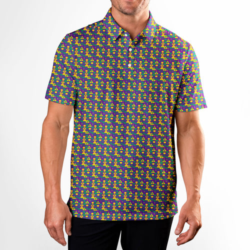Mardi Cheeks-Polo Shirt For Men-Gerbera Prints
