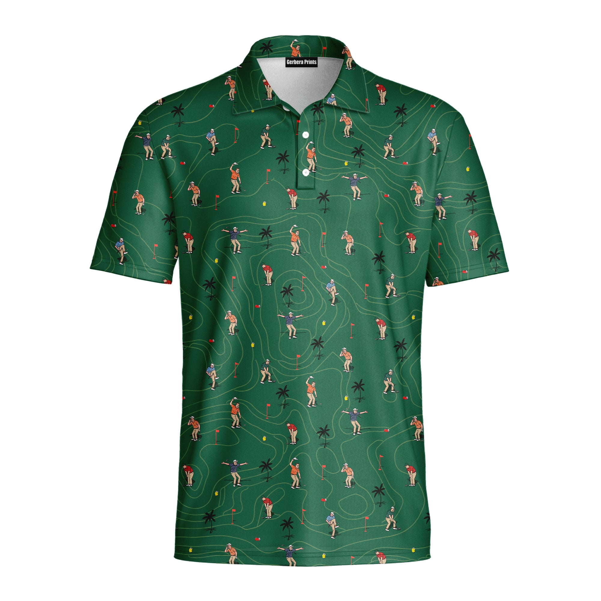 Angry Golfer-Polo Shirt For Men-Gerbera Prints
