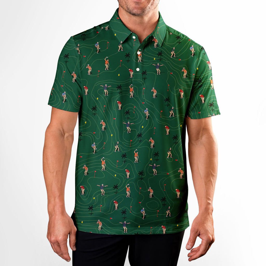 Angry Golfer-Polo Shirt For Men-Gerbera Prints
