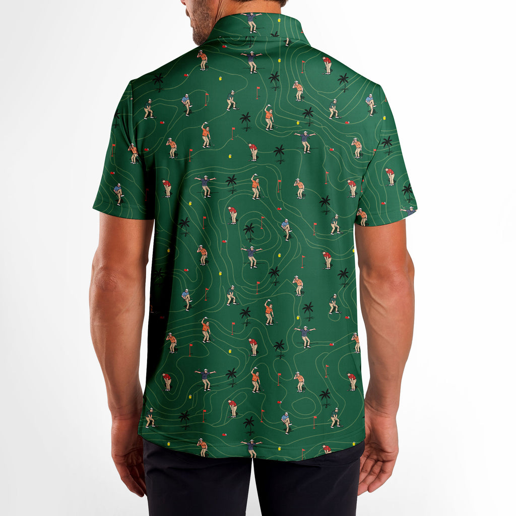 Angry Golfer-Polo Shirt For Men-Gerbera Prints