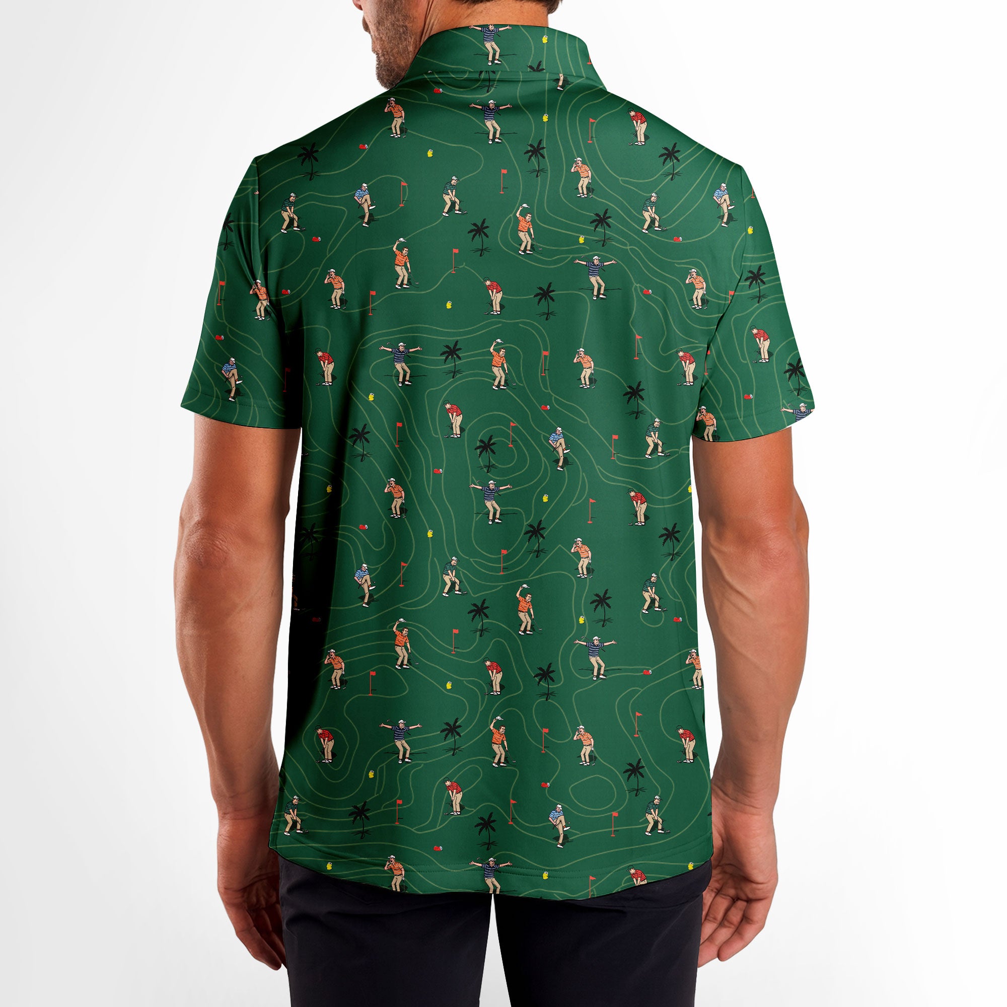 Angry Golfer-Polo Shirt For Men-Gerbera Prints