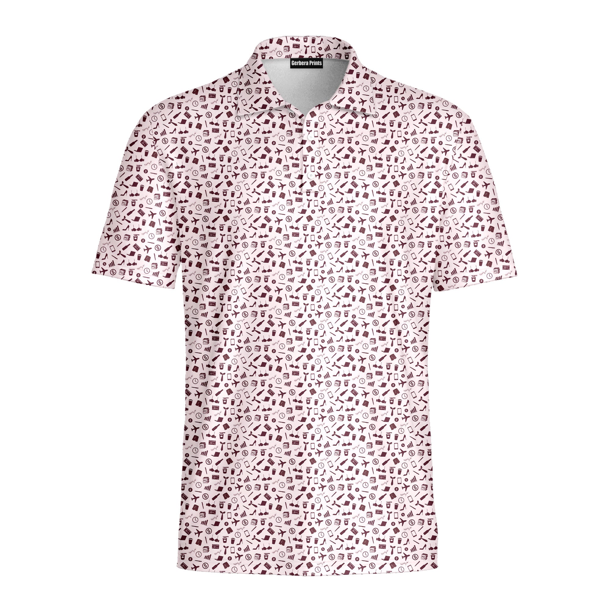 Outta Office-Polo Shirt For Men-Gerbera Prints