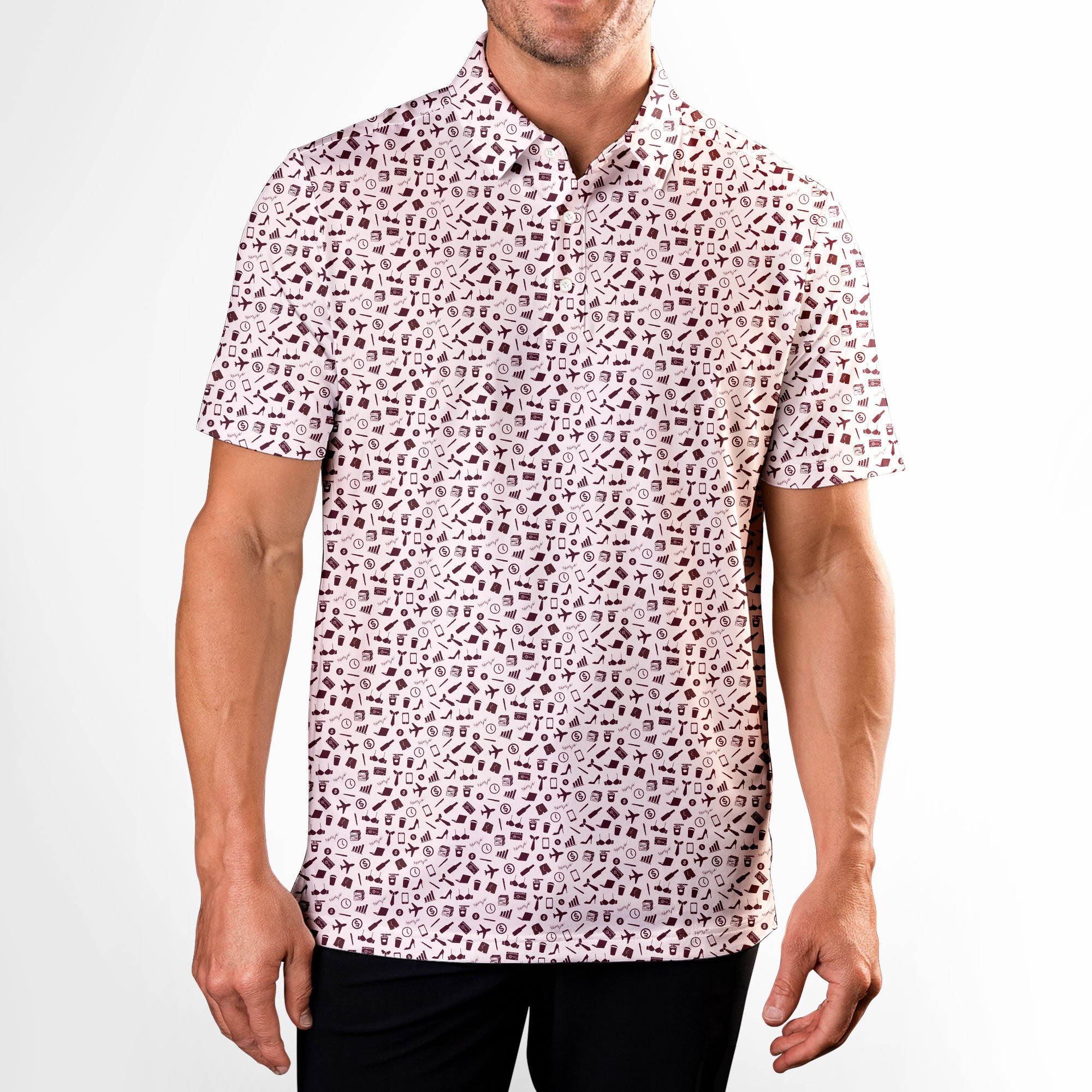 Outta Office-Polo Shirt For Men-Gerbera Prints