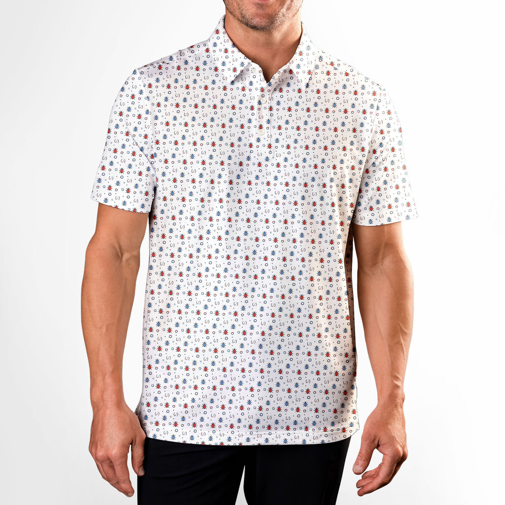 Debug Loop-Polo Shirt For Men-Gerbera Prints