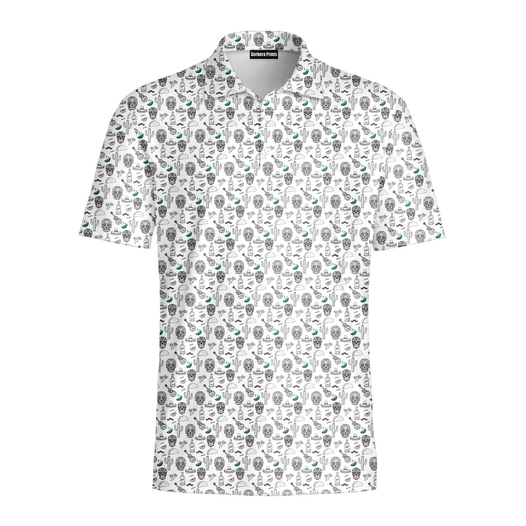 Tequila Fiesta-Polo Shirt For Men-Gerbera Prints