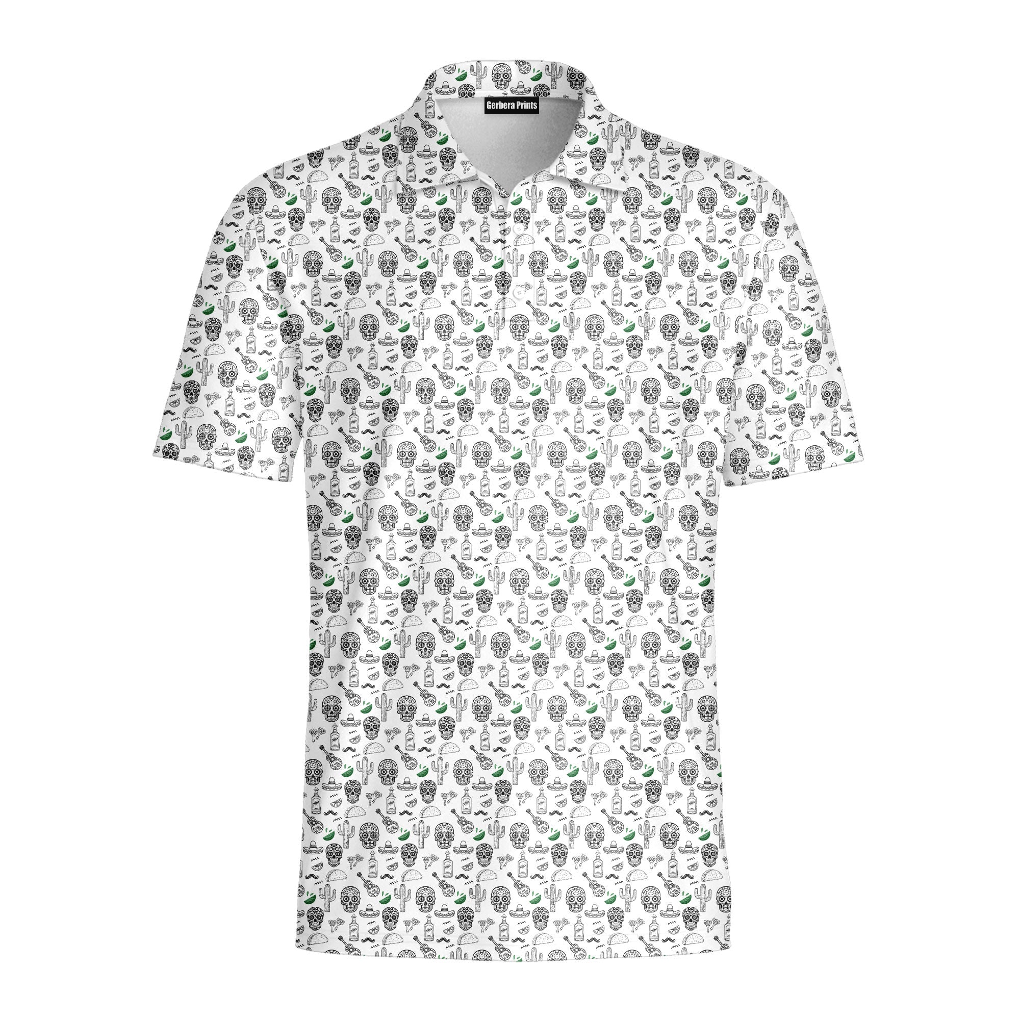 Tequila Fiesta-Polo Shirt For Men-Gerbera Prints