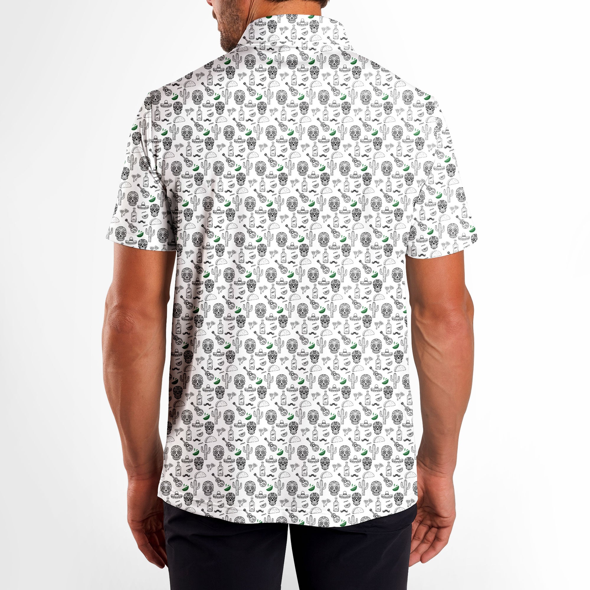 Tequila Fiesta-Polo Shirt For Men-Gerbera Prints