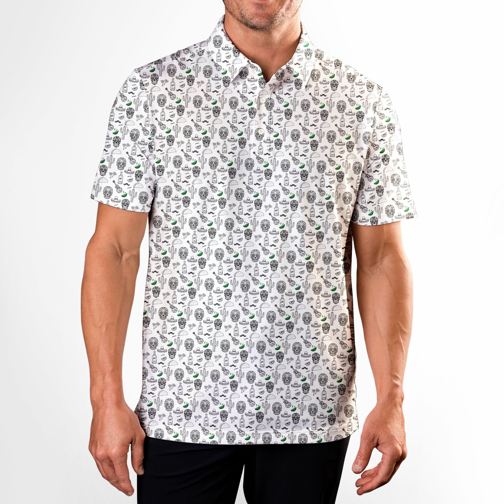 Tequila Fiesta-Polo Shirt For Men-Gerbera Prints