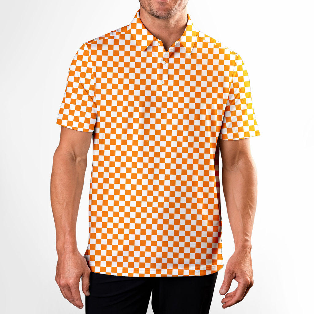 Checkerboard Polo-Polo Shirt For Men-Gerbera Prints