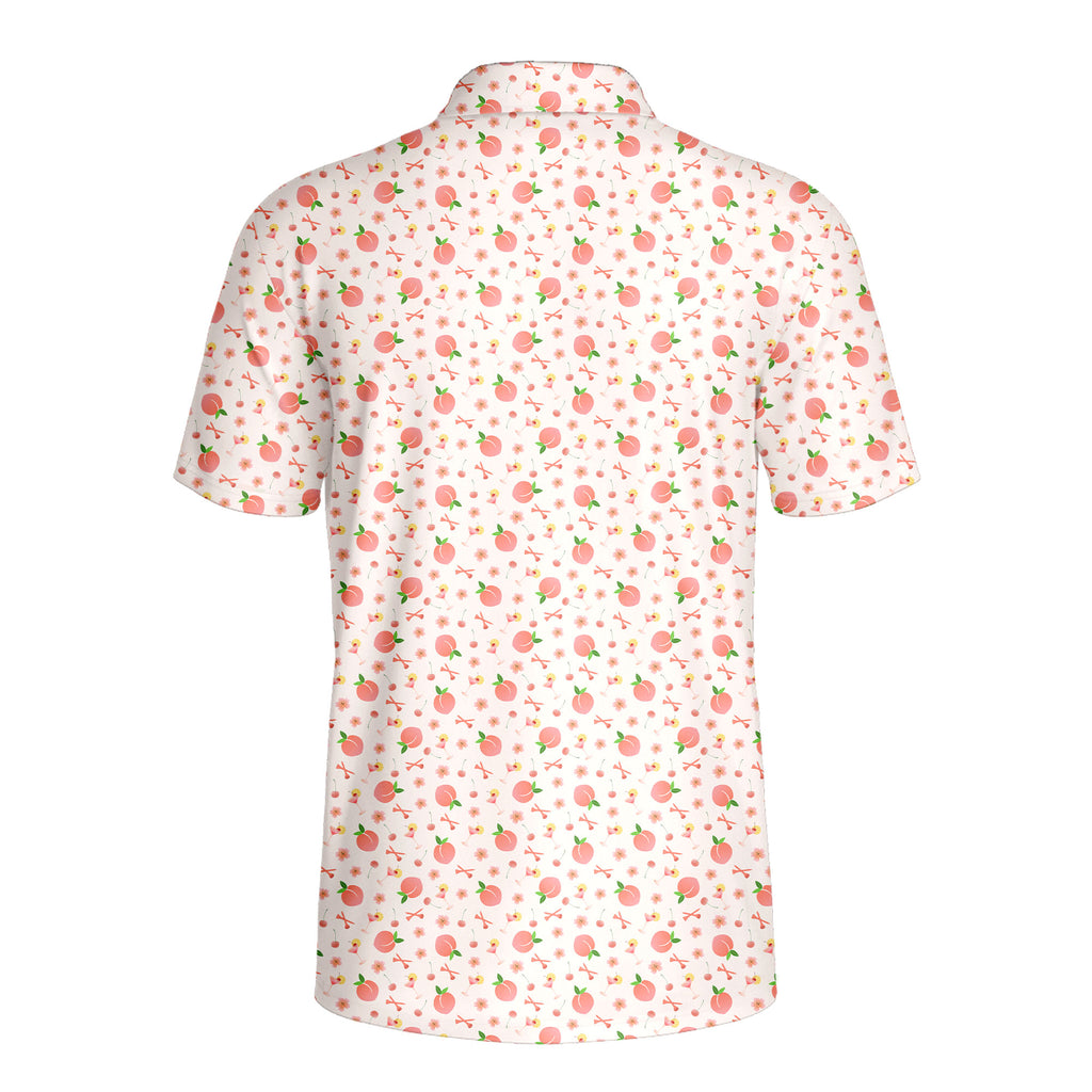 Peach State-Polo Shirt For Men-Gerbera Prints