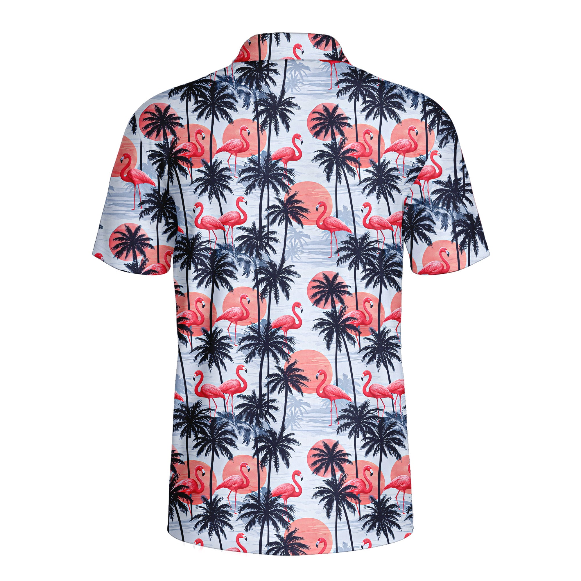 Retro Flamingo-Polo Shirt For Men-Gerbera Prints