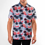 Retro Flamingo-Polo Shirt For Men-Gerbera Prints