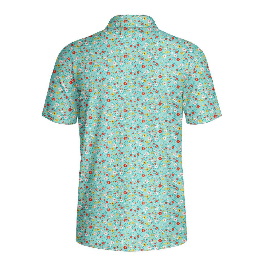 Spring Floral-Polo Shirt For Men-Gerbera Prints