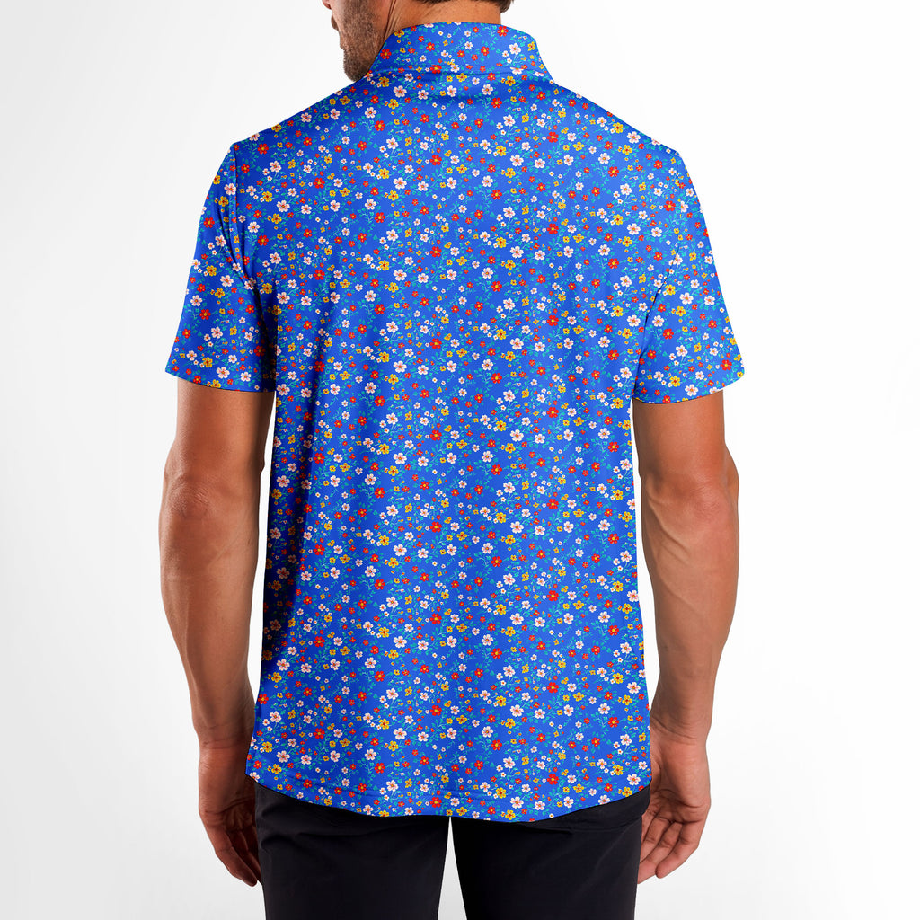 Spring Floral-Polo Shirt For Men-Gerbera Prints