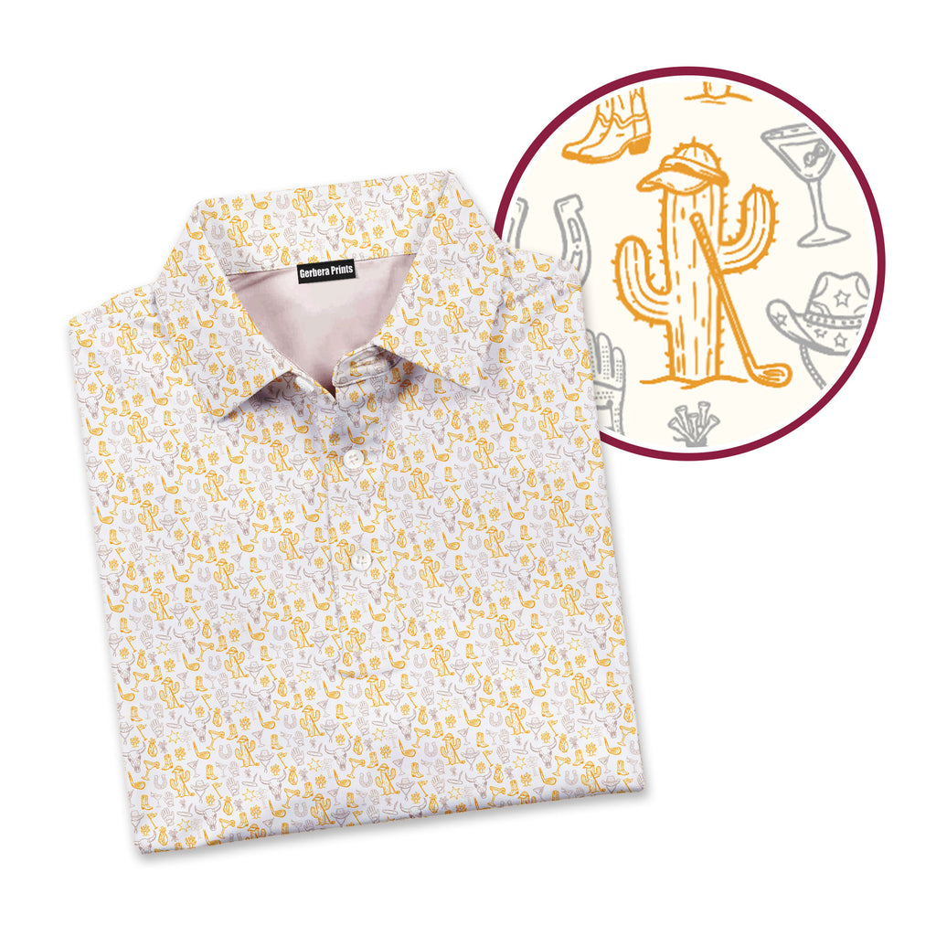 The Desert-Polo Shirt For Men-Gerbera Prints