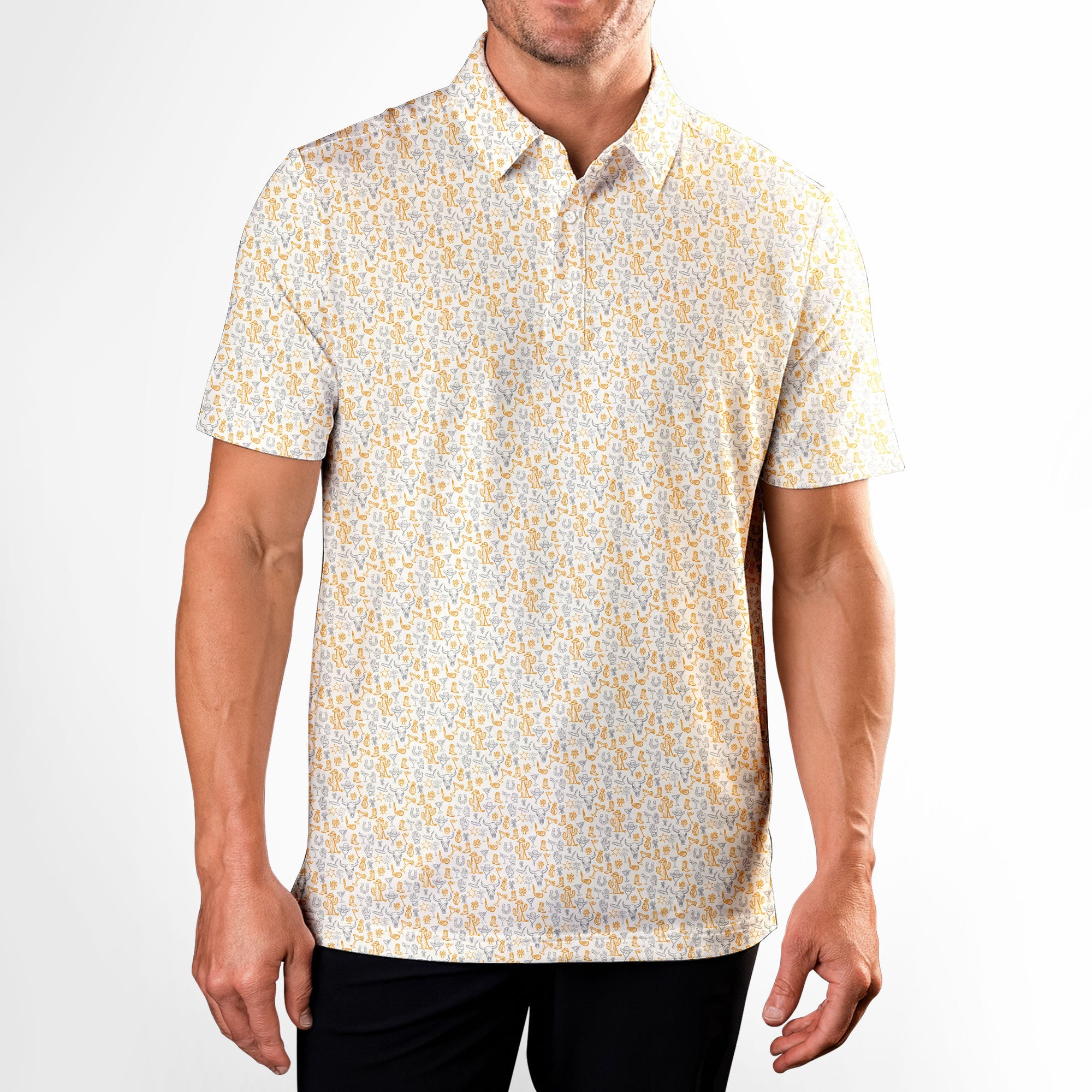 The Desert-Polo Shirt For Men-Gerbera Prints