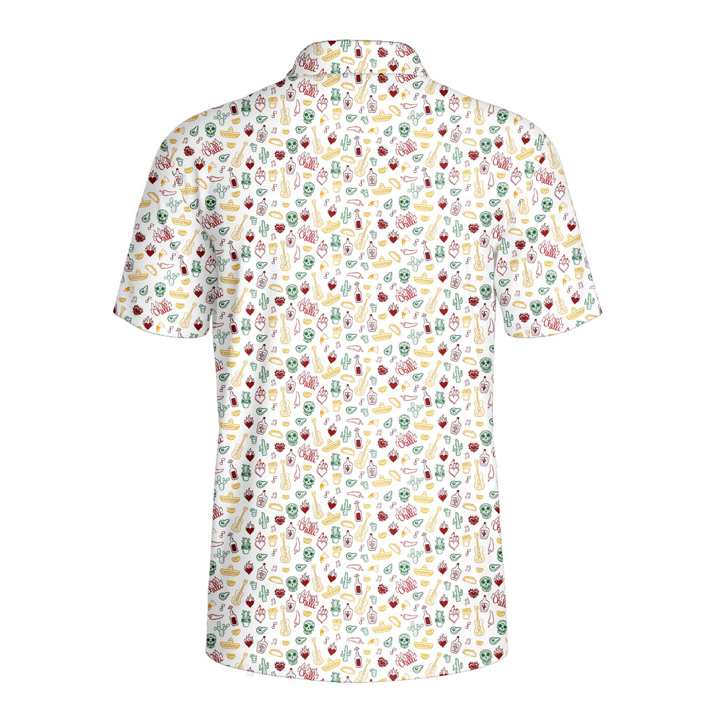 Fiesta Fairways-Polo Shirt For Men-Gerbera Prints