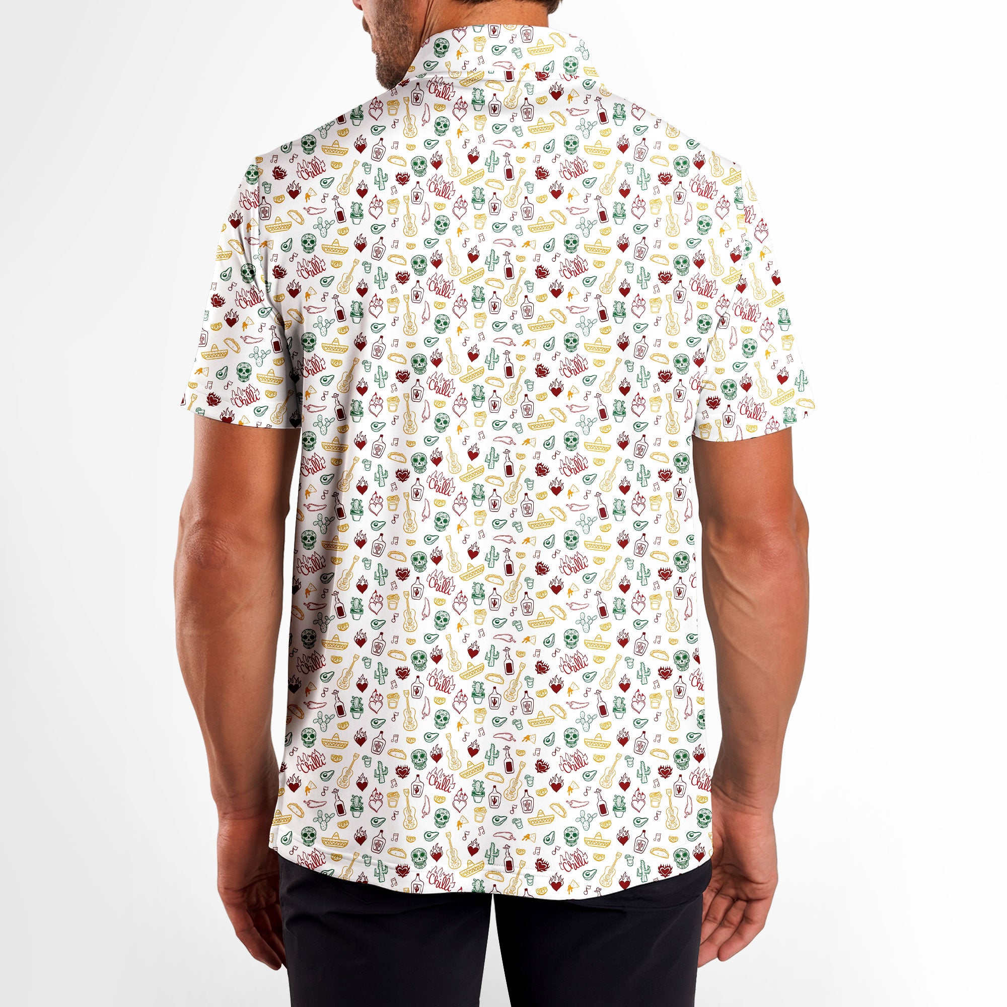 Fiesta Fairways-Polo Shirt For Men-Gerbera Prints