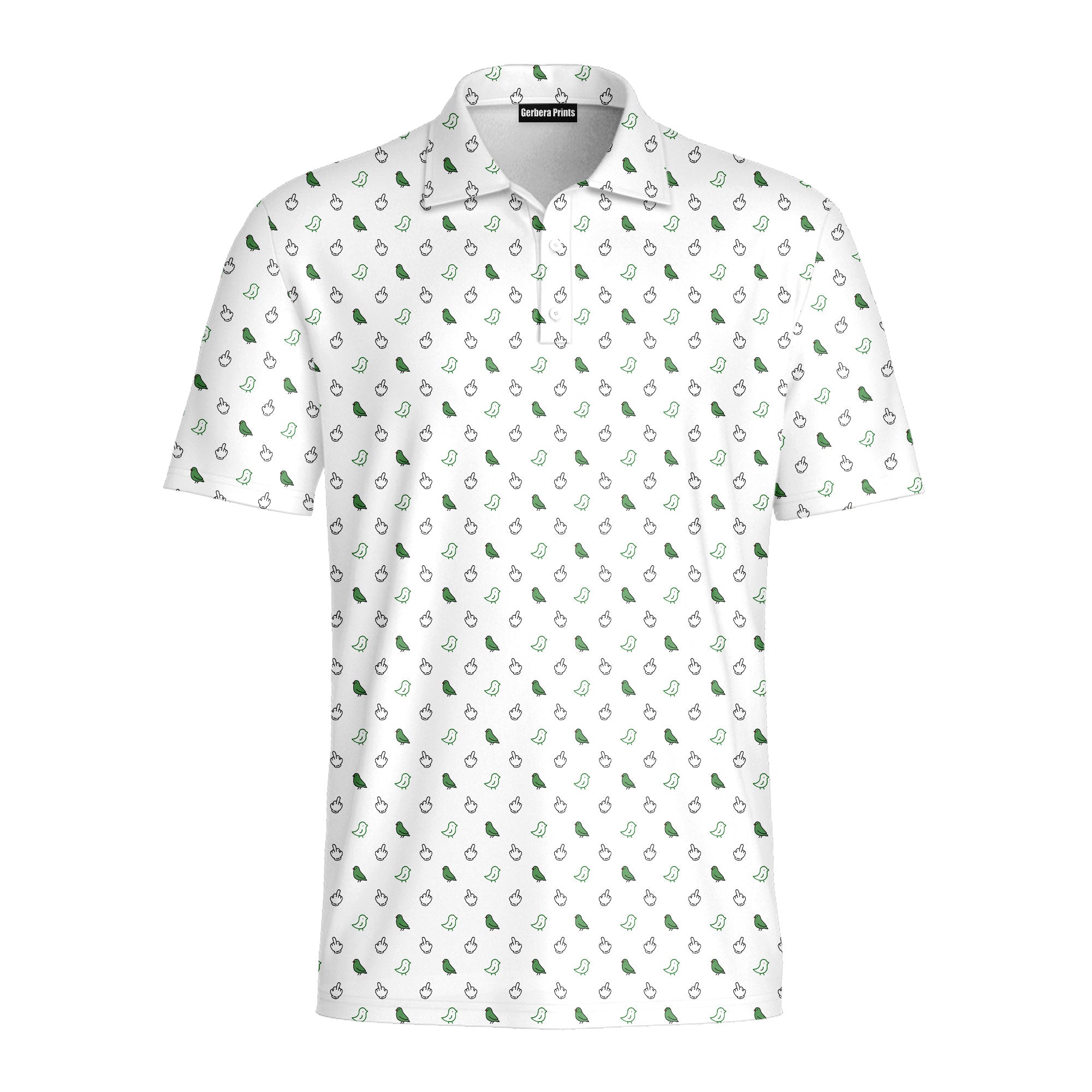 Birdie Energy-Polo Shirt For Men-Gerbera Prints
