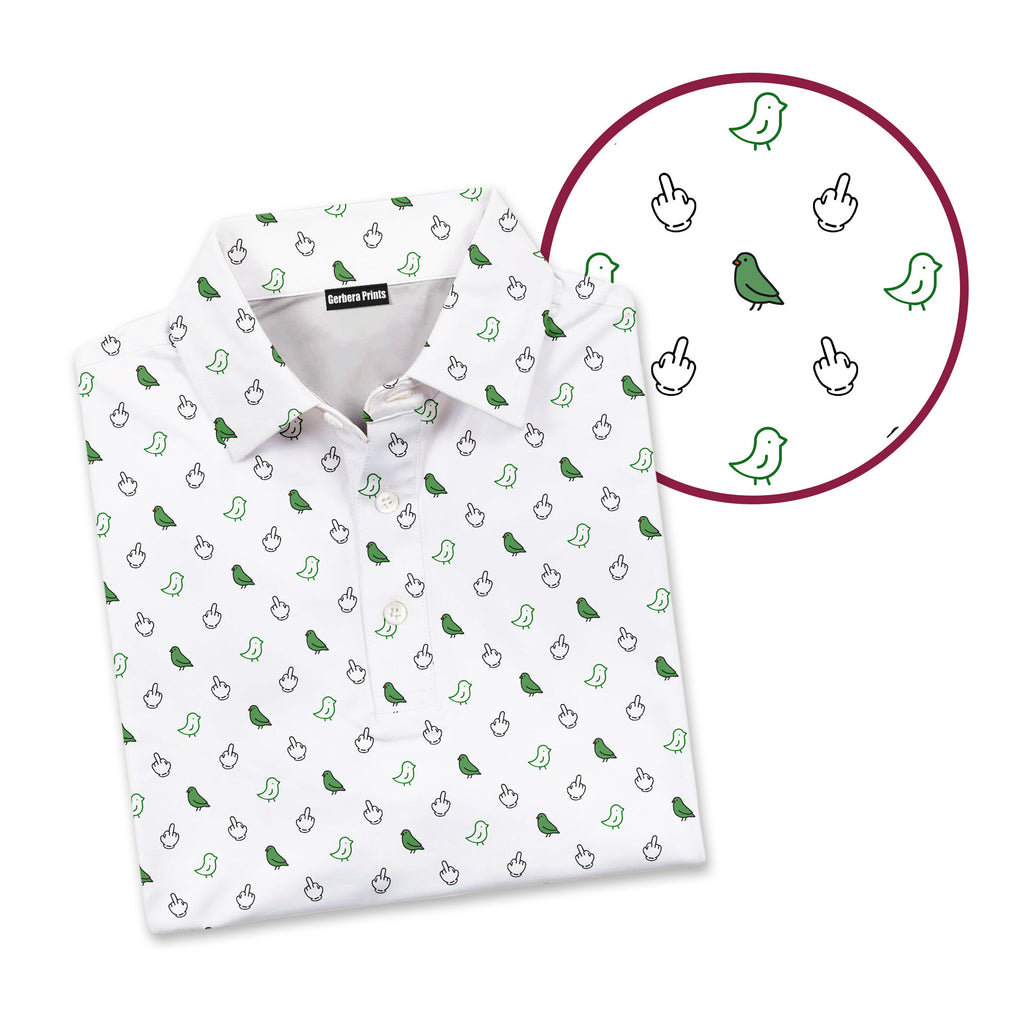 Birdie Energy-Polo Shirt For Men-Gerbera Prints