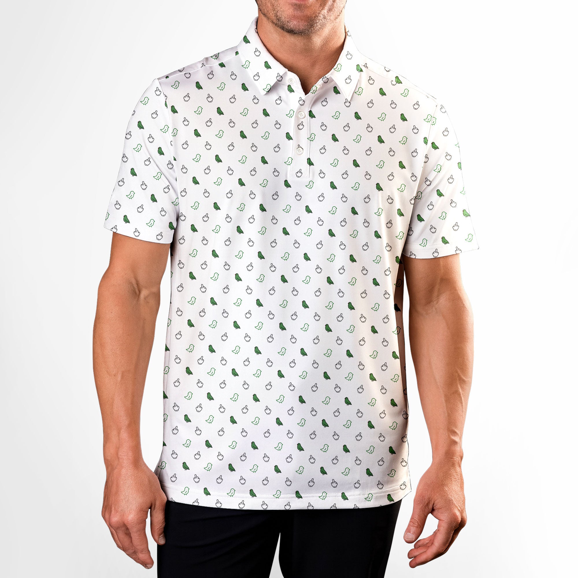 Birdie Energy-Polo Shirt For Men-Gerbera Prints
