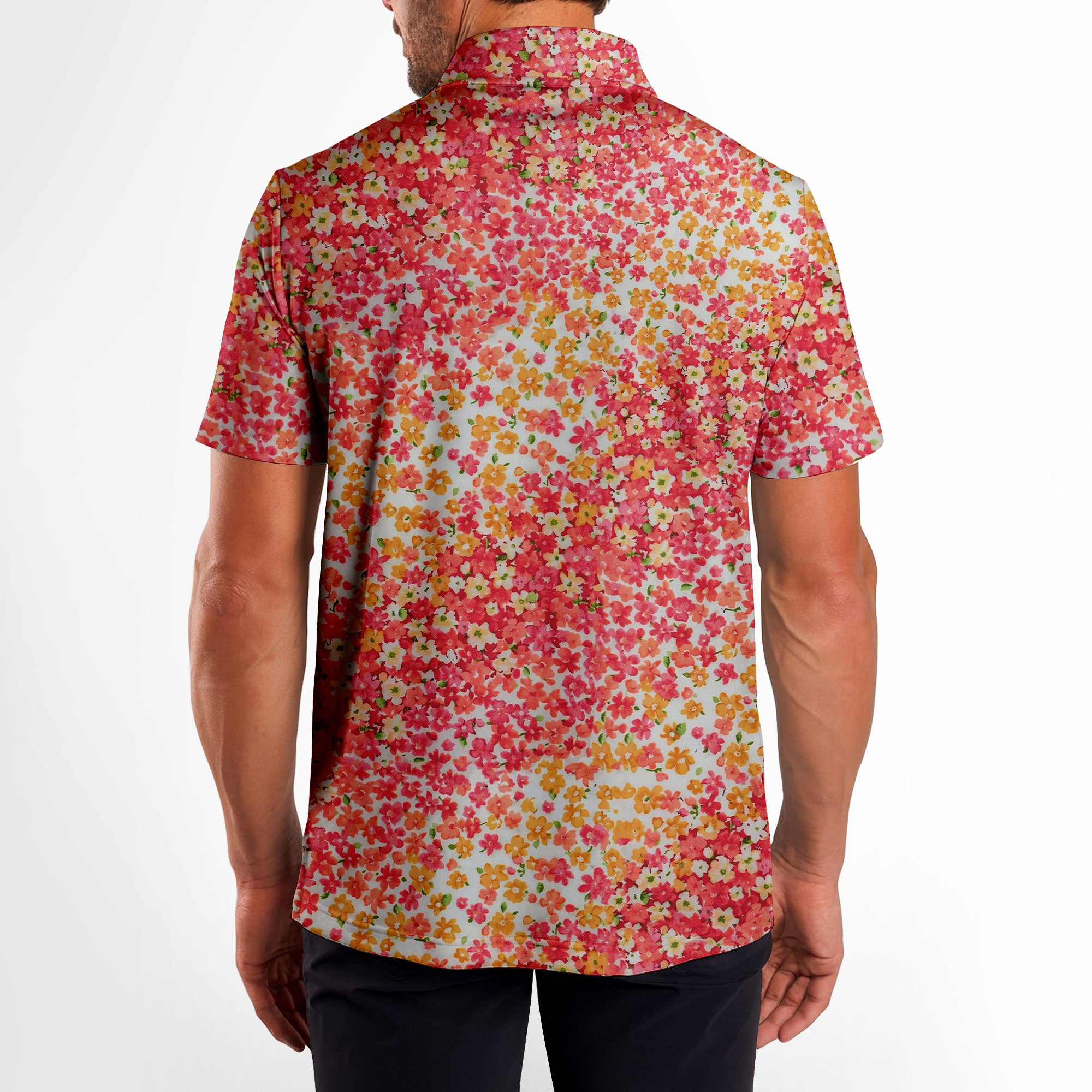 Azaleas Floral-Polo Shirt For Men-Gerbera Prints