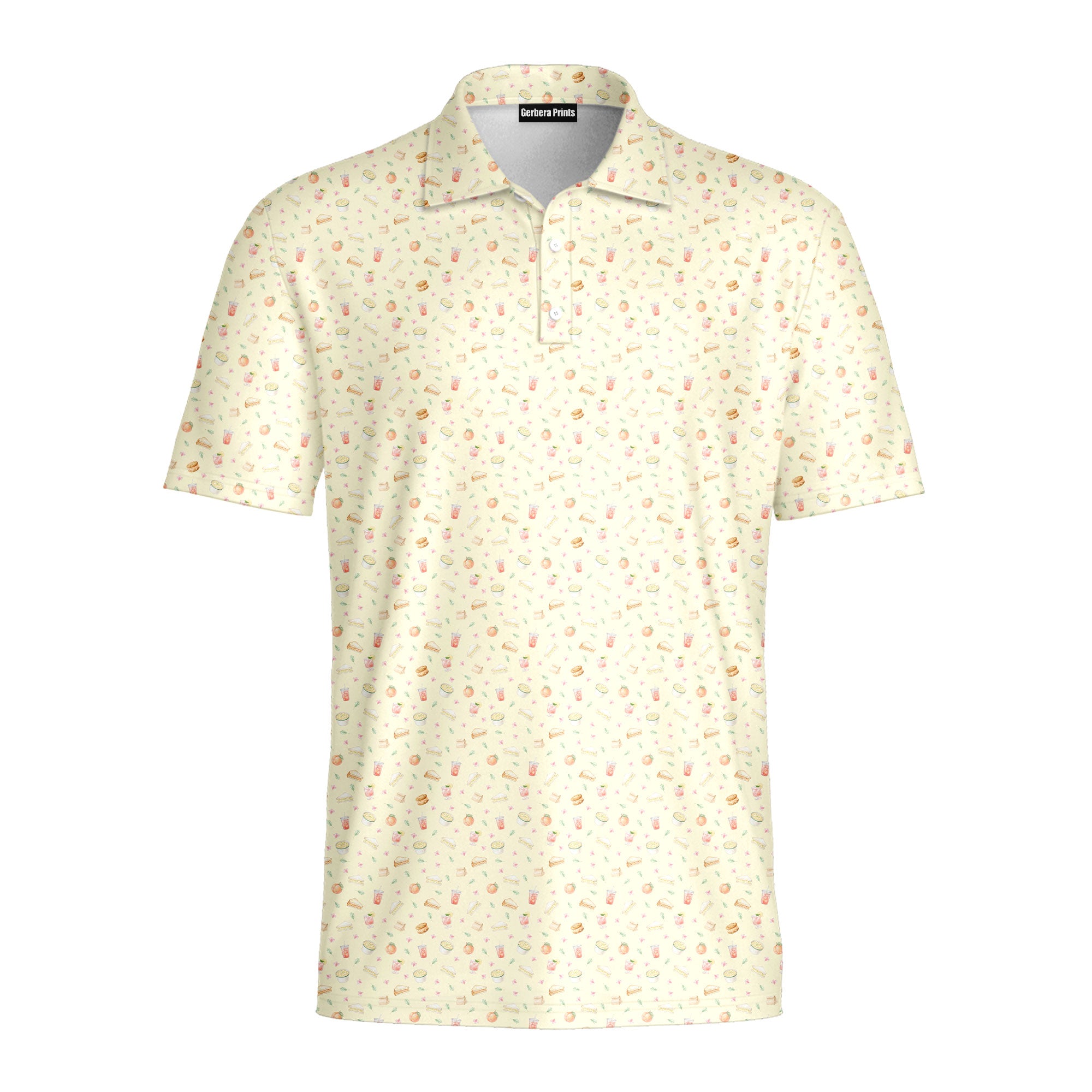 Masters Food-Polo Shirt For Men-Gerbera Prints