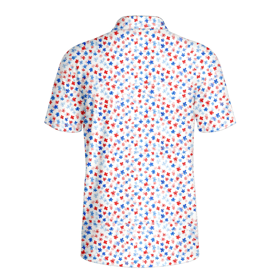Back preview of Red & Blue Floral with your team and number