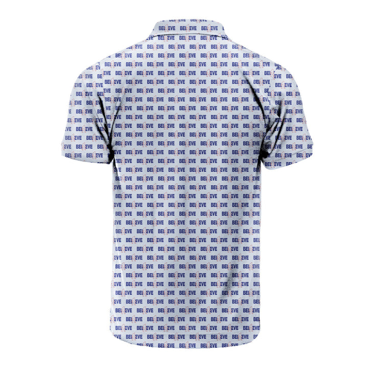 I Believe Bigfoot Pattern Blue Polo Shirt For Men