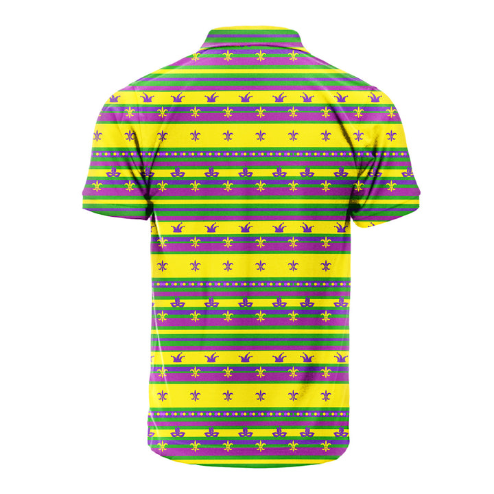 Striped Mardi Gras Polo Shirt For Men 