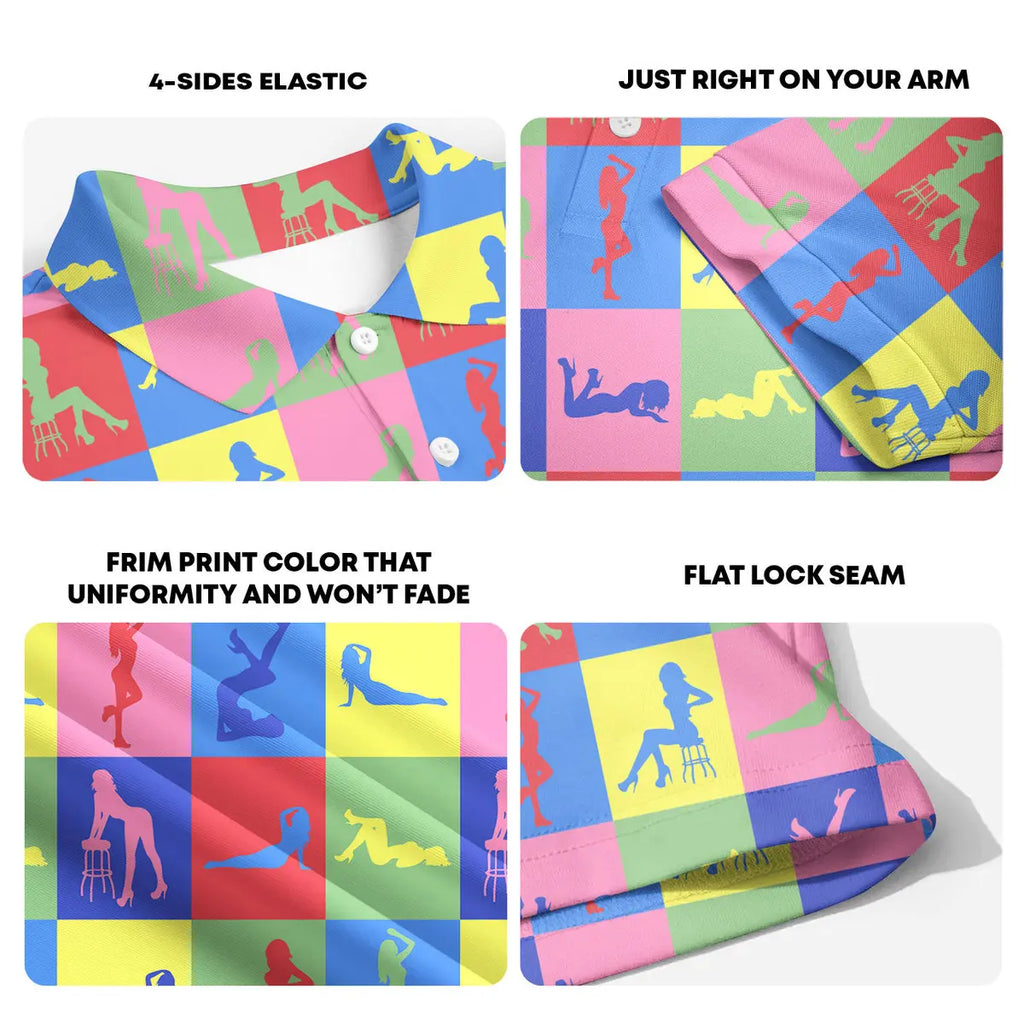 Peep Show-Polo Shirt For Men-Gerbera Prints