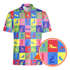 Peep Show-Polo Shirt For Men-Gerbera Prints